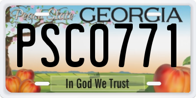 GA license plate PSC0771