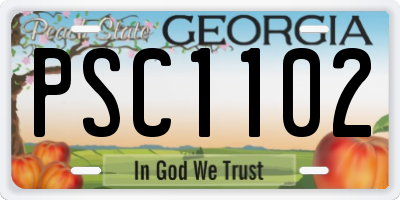 GA license plate PSC1102