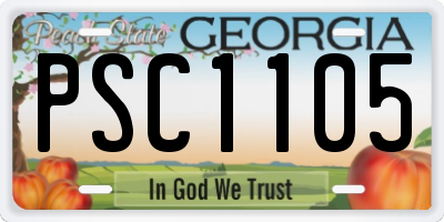 GA license plate PSC1105