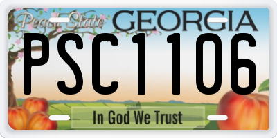 GA license plate PSC1106