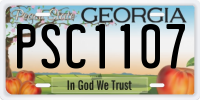 GA license plate PSC1107