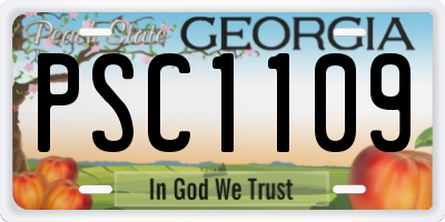 GA license plate PSC1109