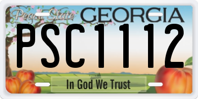 GA license plate PSC1112
