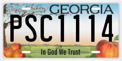 GA license plate PSC1114