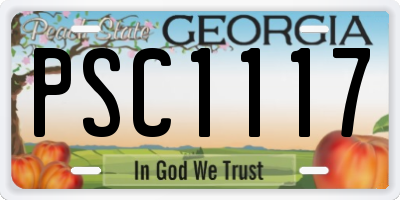 GA license plate PSC1117