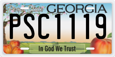 GA license plate PSC1119