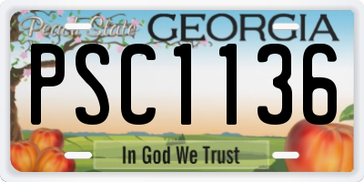 GA license plate PSC1136