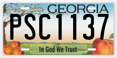 GA license plate PSC1137