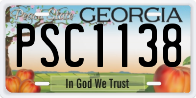 GA license plate PSC1138
