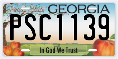 GA license plate PSC1139