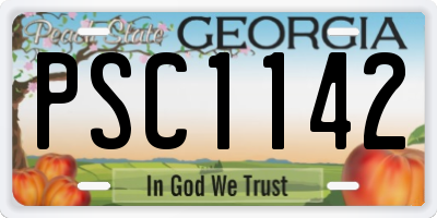 GA license plate PSC1142