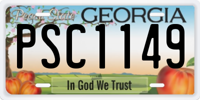 GA license plate PSC1149