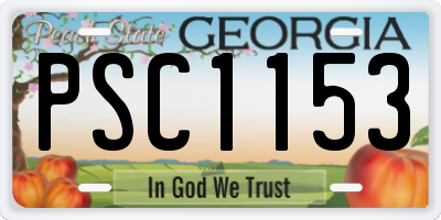 GA license plate PSC1153
