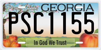 GA license plate PSC1155