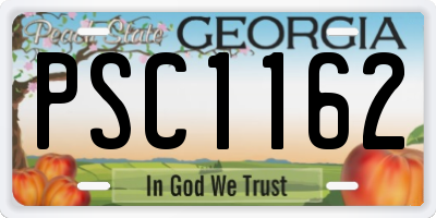 GA license plate PSC1162