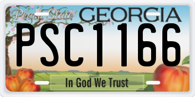 GA license plate PSC1166