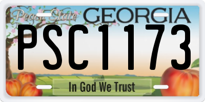 GA license plate PSC1173