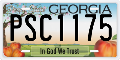 GA license plate PSC1175