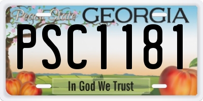 GA license plate PSC1181