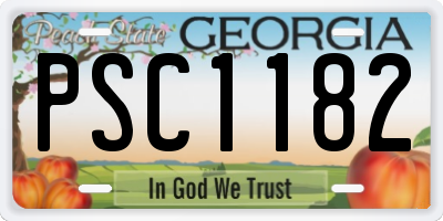 GA license plate PSC1182