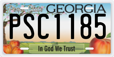 GA license plate PSC1185