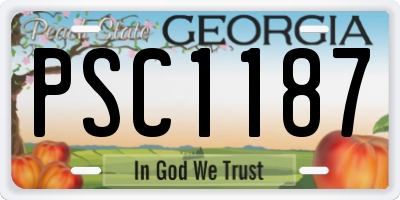 GA license plate PSC1187