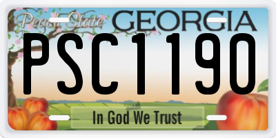 GA license plate PSC1190