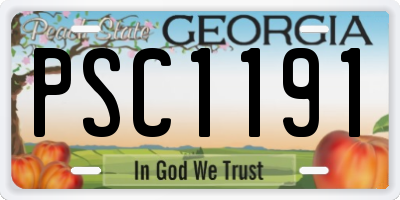 GA license plate PSC1191