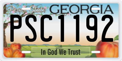 GA license plate PSC1192