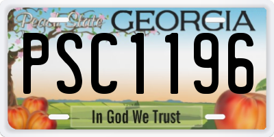 GA license plate PSC1196