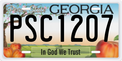 GA license plate PSC1207