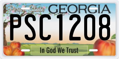 GA license plate PSC1208
