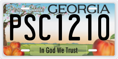 GA license plate PSC1210