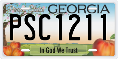 GA license plate PSC1211