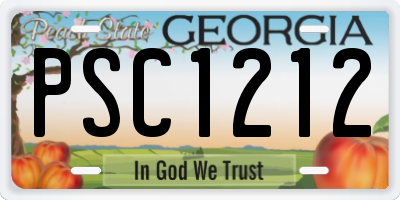 GA license plate PSC1212
