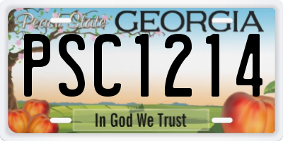 GA license plate PSC1214