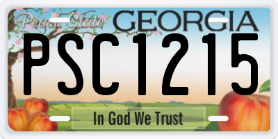 GA license plate PSC1215