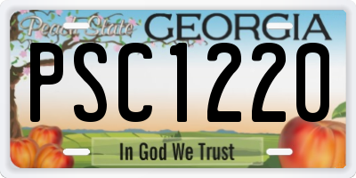 GA license plate PSC1220