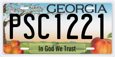 GA license plate PSC1221