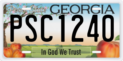 GA license plate PSC1240