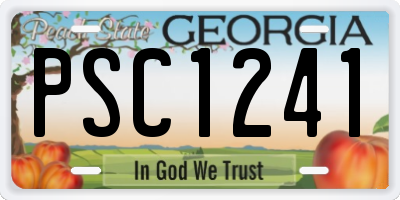 GA license plate PSC1241