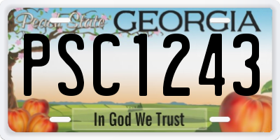 GA license plate PSC1243