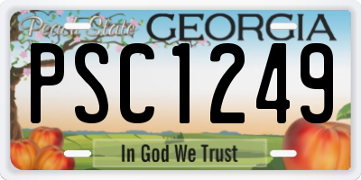 GA license plate PSC1249