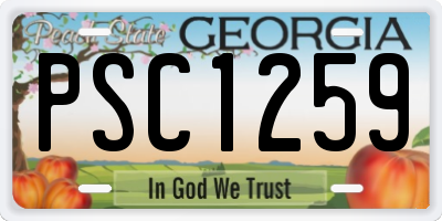 GA license plate PSC1259