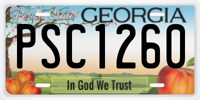 GA license plate PSC1260
