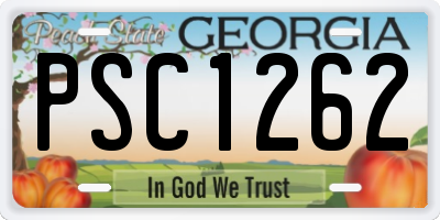 GA license plate PSC1262