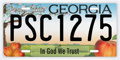 GA license plate PSC1275