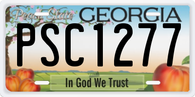 GA license plate PSC1277