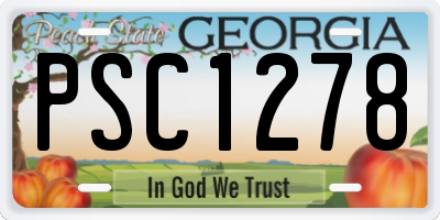GA license plate PSC1278