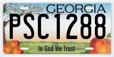 GA license plate PSC1288